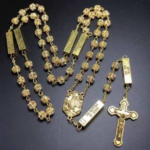 6*7mm di pineta rotonda rosario cattolico collana con cinque misteri antico argento Fatima centro e croce di gesì - Product Image 3
