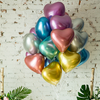 10 "12 pouces en forme de coeur Chrome ballons métalliques Latex métallique métal perle Latex coeur ballon amour cadeau pour la décoration de fête