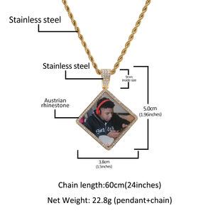 UWIN solmayan bellek kolye resim erkekler kadınlar için paslanmaz çelik fotoğraf çerçevesi kolye kolye - Product Image 2