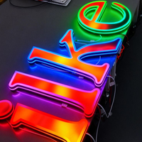 Enseignes publicitaires personnalisées en lettres RGB, lettres en relief LED, enseignes lumineuses en acrylique 3D à éclairage frontal, panneau lumineux LED
