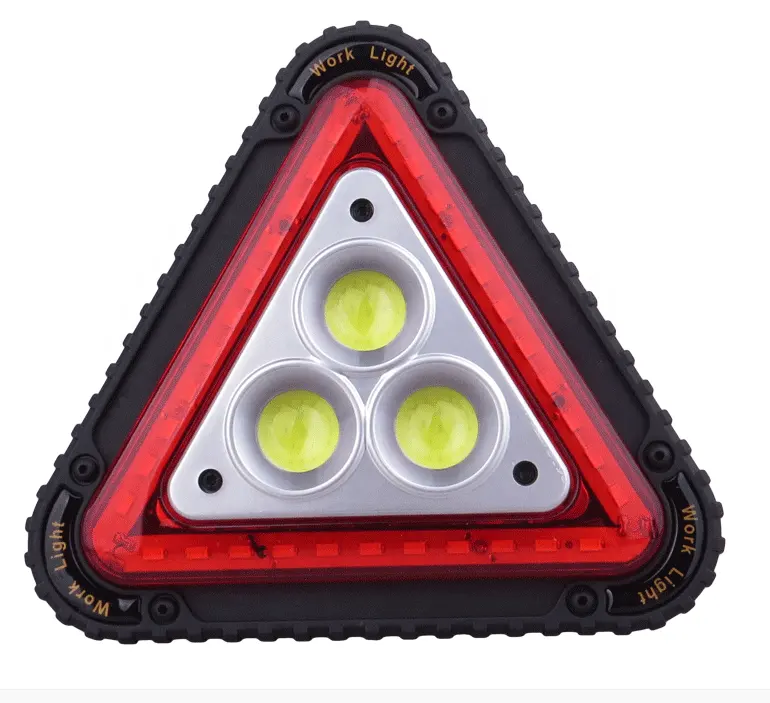 Luz de tráfego triangular de emergência, luz de aviso de carro 3led