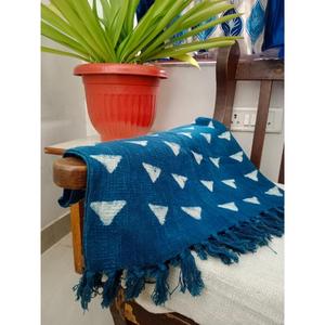 <b>Indian</b> Exporter's Supply Handmade Cotton <b>Throw</b> Blanket Printed Tassels Eco-friendly Lightweight All-Season Home Decor - Product Image 2