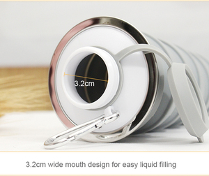 Bouteille pliable portable avec logo personnalisé, gobelet pliable en plastique, bouteille d'eau pliable en silicone pour le camping avec couvercles - Product Image 2