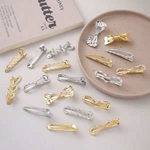 Pasadores de oro brillante de estilo americano europeo, pinza de pelo de Metal Irregular de moda elegante, pinza de pelo de aleación de oro plateado - Product Image 1