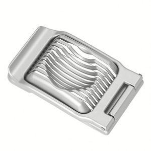 Coupe-œufs manuel en métal pour œufs durs, en acier inoxydable, avec fil métallique - Product Image 1