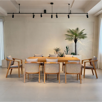 Meubles de jardin en teck au design moderne, table et chaises de salle à manger, ensemble de patio en corde tressée, restaurant, café, terrasse