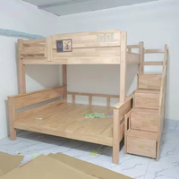 Lit superposé moderne en bois massif, réglable en hauteur, multifonctionnel, pour adultes et enfants, écologique et peu encombrant