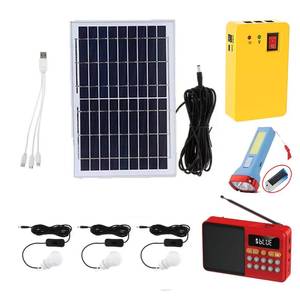 Sistema de Iluminación Portátil Multifuncional MPPT al por Mayor, Kit Doméstico de Iones de Litio de 10W con 3 Bombillas, Linterna Solar y Radio FM - Product Image 5