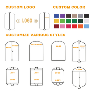 Logotipo personalizado de lujo reutilizable estilo Tote flocado vestido <span class=keywords><strong>traje</strong></span> cubierta no tejidos <span class=keywords><strong>terciopelo</strong></span> <span class=keywords><strong>traje</strong></span> bolsa con cremallera - Product Image 4