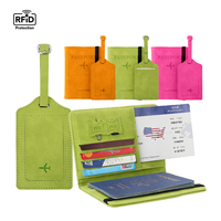 Coffrets cadeaux d'entreprise personnalisés en cuir, porte-cartes de voyage et étiquettes de bagages