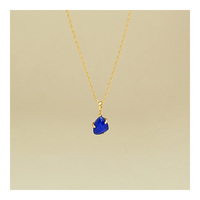Collana da Donna in Argento Sterling 925 con Cristallo Bianco Naturale e Lapislazzuli, Design Irregolare, Catena per Clavicola alla Moda