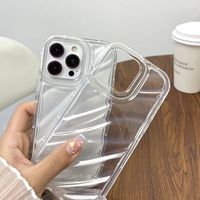 Coque de téléphone en silicone transparente à effet d'ondulation d'eau pour iPhone 16 15 14 13 12 11 Pro Max XR XS 8 Plus Protection antichoc