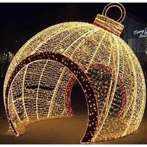 Decoración Navideña Comercial para Exteriores, Adorno Gigante en Forma de Bola Iluminado en 3D, Luces con Motivo de Arco para Centros Comerciales - Product Image 2