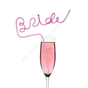 Pailles en forme de gourde DD1950 flexibles pour mariage, fiançailles, douche nuptiale, fournitures de fête, décorations réutilisables colorées pour la mariée - Vente en gros - Product Image 1