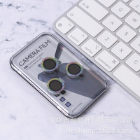 Protecteur d'objectif de caméra 3D en verre trempé 9H ultra-mince et résistant à la saleté pour iPhone 16/15/14 Pro Max/13 Pro/12/11 Plus/8/7/XR
