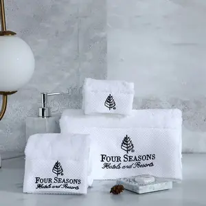 Luxury Hotel Bathroom 100% Cotton 16s 600gsm Bath Towel Hand Towel Washcloth 3pcs Set