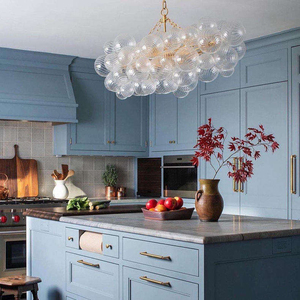 Lustre moderne de luxe, suspension à chaîne avec boules de verre rondes, pour salle à manger, salon, villa, décoration intérieure - Product Image 3