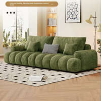 Canapé trois places en bois massif de style minimaliste italien pour petit appartement, design de luxe léger, forme droite, rembourrage en éponge