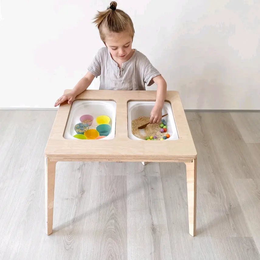 Mainan Montessori Balita Meja Sentuh Sensorik Mainan Pendidikan Awal untuk Anak-anak Kayu Lapis Aktivitas Bermain Sensorik Meja Pendidikan