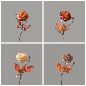 ดอกกุหลาบประดิษฐ์ CallaFloral สีส้ม สีแชมเปญ สีม่วง ทำจาก PVC สำหรับตกแต่งภายในงานแต่งงาน งานฝีมือ พิมพ์ลาย 3 มิติ - Product Image 3