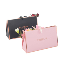Sac cadeau en papier plié avec nœud papillon, emballage personnalisé de luxe pour bijoux faits à la main, bonbons et bougies