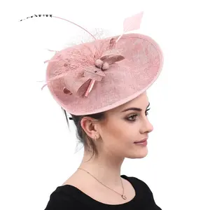 Mode Inggris Baru Hiasan Kepala Pesta Antik Topi Fascinator Perjamuan Festival Balap Wanita Bangsawan Warna Hijau untuk Wanita