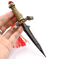 Haute qualité Dragon poignard métal alliage de Zinc couteaux modèle avec gland Mini épée modèle jouet pour bouteille ou ouvre-boîte outil
