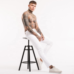 <span class=keywords><strong>Jeans</strong></span> <span class=keywords><strong>Slim</strong></span> Fit Bianchi per Uomo Gingtto, <span class=keywords><strong>Jeans</strong></span> in Cotone <span class=keywords><strong>Super</strong></span> Fly di Design, Pantaloni Denim Distressed per Uomo - Product Image 6