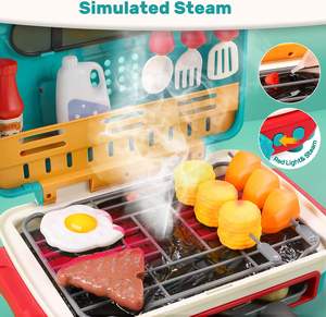Ensemble <span class=keywords><strong>de</strong></span> <span class=keywords><strong>jeu</strong></span> <span class=keywords><strong>de</strong></span> <span class=keywords><strong>cuisine</strong></span> barbecue pour enfants avec aliments décolorés, barbecue jouet avec son et fumée - Product Image 4