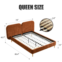 Meilleur Prix Cadre de Lit Complet Rembourré en Tissu Tufté en Lit Queen Size avec Tête de Lit Plate-Forme Lits Queen Size Chambre Lit Moderne