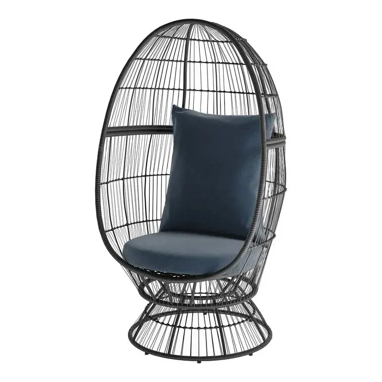 Moderner eiförmiger hängekorb mit Sockel Outdoor-Schaukelstuhl Patio-Gärten-Hängematte-Stuhl