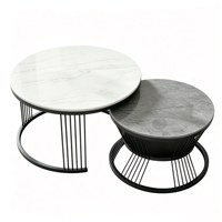 Table basse en fer et verre de style nordique européen, table d'appoint de luxe en verre artistique, combinaison de rangement, design décoratif pour salon