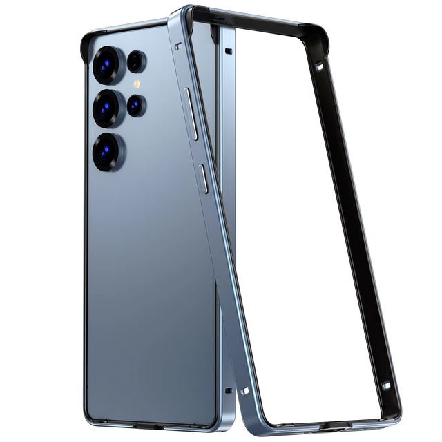 Hybrid Silicon Frame Aluminum Metal Shockproof Case for Samsung Galaxy S26 S25 S24 Ultra Plus Heat Dissipation Bumper Protection