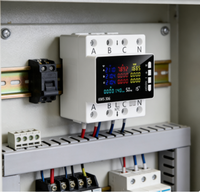 KWS-306L Pengukur Energi WIFI Meter Daya Rel DIN 1 Fasa 4 Kabel Tegangan AC 85-290V Voltmeter Ampere Watt Kwh Meter Layar Berwarna