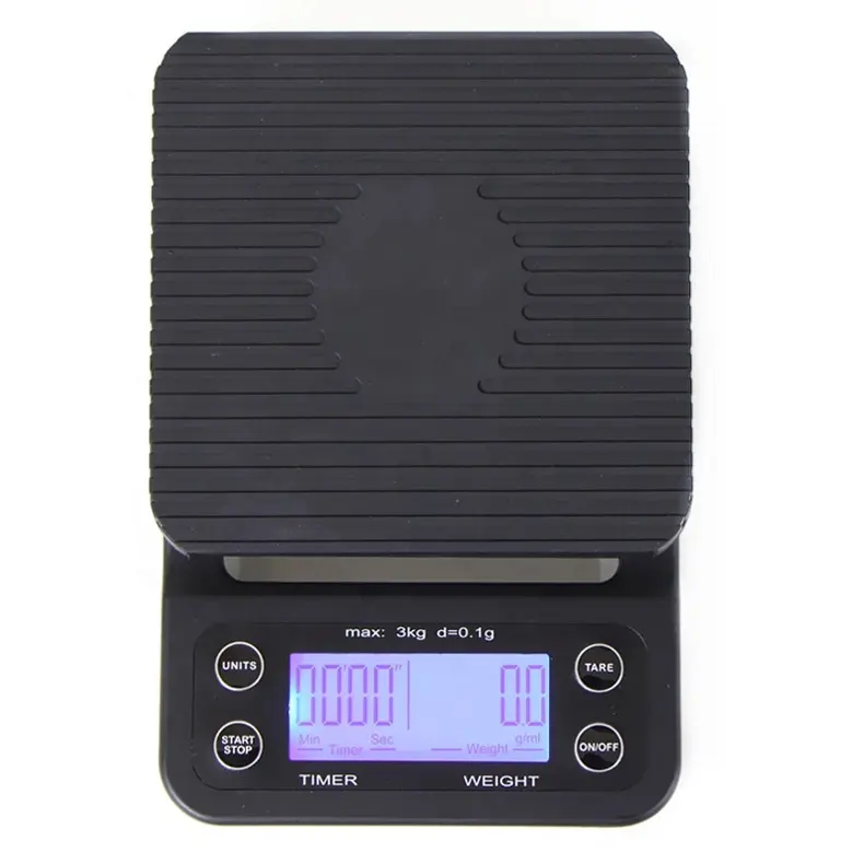 Household New Arrivals 3KG/0.1G Customized Backlight Digital ABS Drip Coffee Kitchen Food Scale With Countdown Timer
