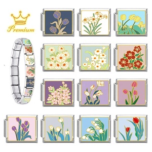 Connecteur Magique Créatif Carré en Acier Inoxydable, Module Floral pour Bijoux DIY, Artisanat Personnalisé Fait Main, Bracelet Chrétien - Product Image 3