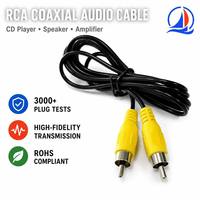 Câble audio coaxial RCA, cœur en cuivre, câble AV Hi-Fi avec connecteur nickelé pour caisson de basses, lecteur CD, amplificateur, vente en gros