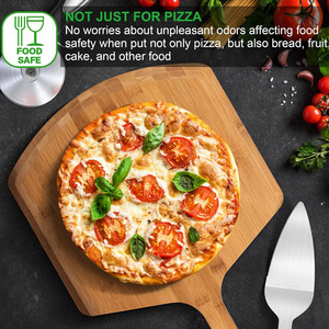 Pelle à pizza en bambou, planche à pizza en bois pour la cuisson au four avec poignée, lavage à la main uniquement - Product Image 4