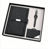 Promo de vente en gros de luxe affaires A5 Journal bouteille d'eau ensemble personnalisable en cuir PU A5 cahier cadeau avec stylo, tasse thermique