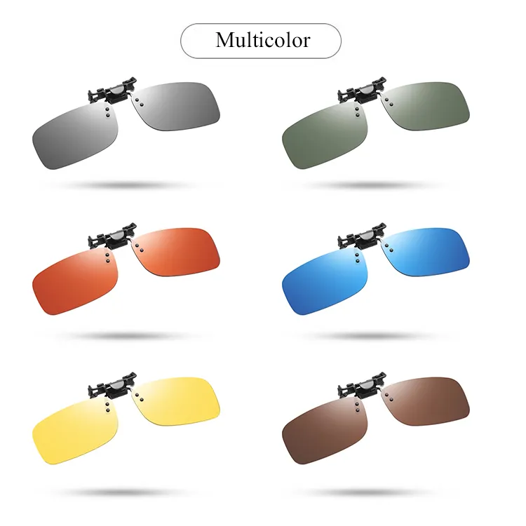 Gafas de visión nocturna polarizadas con clip para conducir, lentes de cara grande retro, gafas de sol con tapa abierta y cerrada, novedad