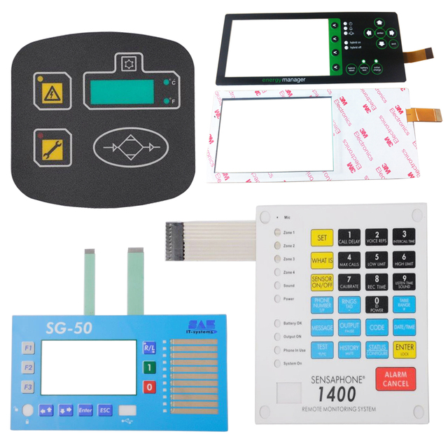 Custom OEM Membrane Switches Control Panels with PET/PC/PVC Materials Custom Tactile Force (150g-500g) for Electronic Devices