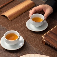 Sous-verre en céramique blanc lune style Ruyue, résistant à la chaleur, accessoire de service à thé Kung Fu, design de luxe, pour voyage, base de tasse en porcelaine