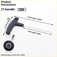 Kunci Hex T-Handle Ekstra Panjang Ujung Datar Obeng Hexagon 2mm
