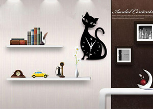 Creative Cute Cat Wall <b>Clock</b> Acrylic <b>Digital</b> <b>Clock</b> Wall Sticker Cartoon Quartz Watches for Living Room Bedroom Decoration - Product Image 3