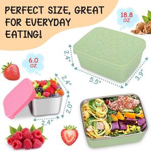 Lonchera Multifuncional a Prueba de Fugas para Niños, Contenedor Bento de Grado Alimenticio y Bandeja Interior de Acero Inoxidable Extraíble - Product Image 2