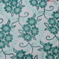 Nouvelle Arrivée Twin Textile : Tissu en Dentelle Brodé Floral 3D Coloré pour Bordure Ondulée, Base en Maille Personnalisée, Tela De Brodado Élégante