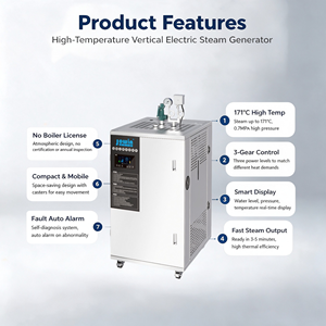 Générateur de vapeur électrique haute température JOWIN 18-72KW, 25-100kg/h, 0.7MPa, acier inoxydable 304, pour blanchisserie d'hôtel et repassage à la vapeur - Product Image 2