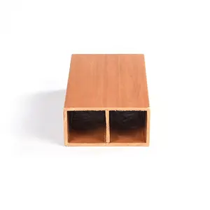 Wpc Wood and Plastic Composite Square Timber Tube for Interior Decorative Hollow Wooden Batten