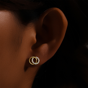 Aretes Pequeños de Plata de Ley 925 con Circonita Blanca Transparente, Diseño Simple y Moderno de CANNER, para Chicas y Mujeres - Product Image 6