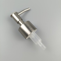 Pompe à lotion 28/410 argentée, or et or brossé, avec ressort de sortie argenté, en plastique, pour flacons de soins et cosmétiques
